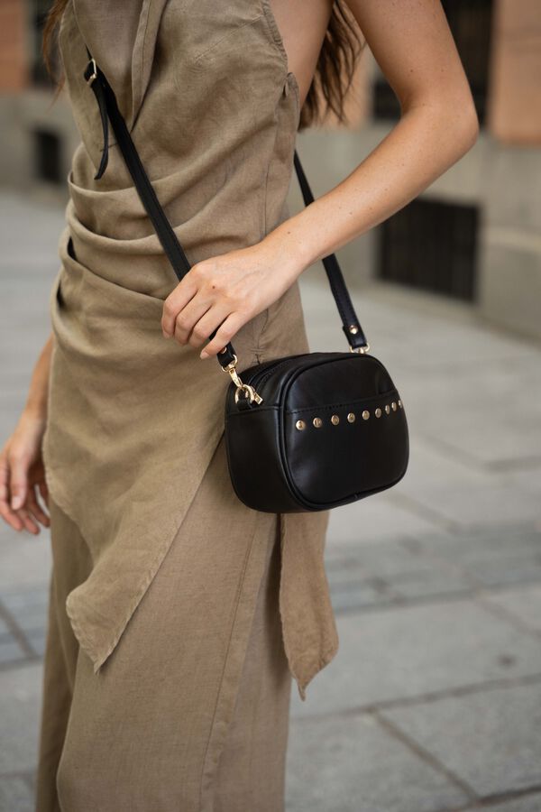 The Code Mala a tiracolo Lola em pele com tachas Preto
