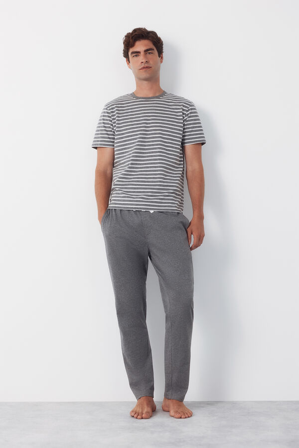 Cortefiel Jersey-knit pyjamas set Grey