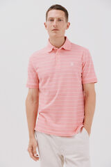 Cortefiel Striped piqué polo shirt Coral
