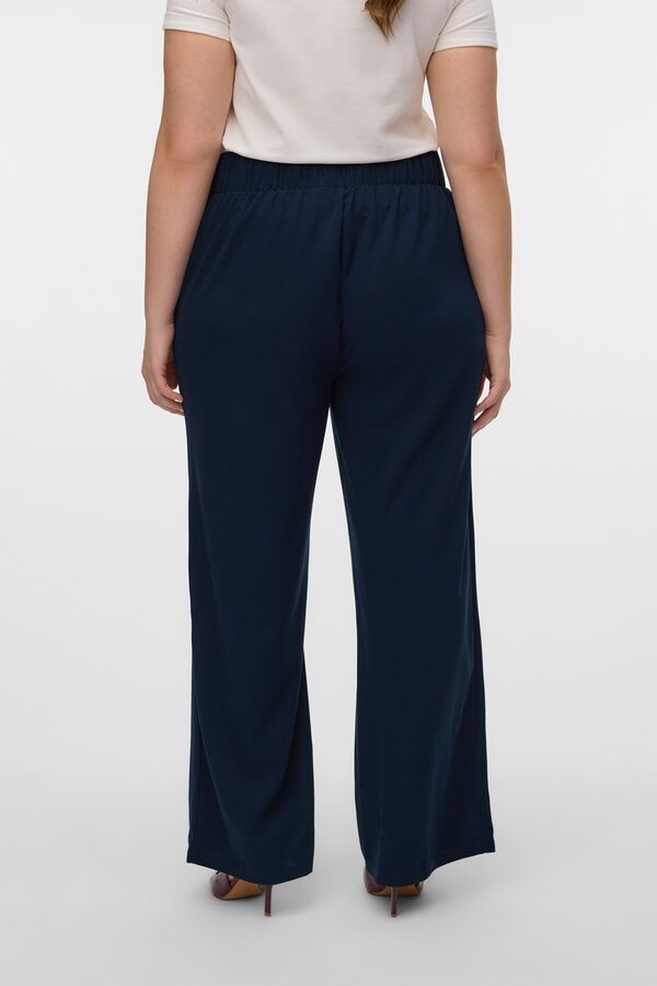 Vero Moda Curve Cal&ccedil;a fluida de perna larga Azul