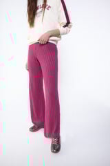 Slowlove Ribbed knit trousers Fuchsia