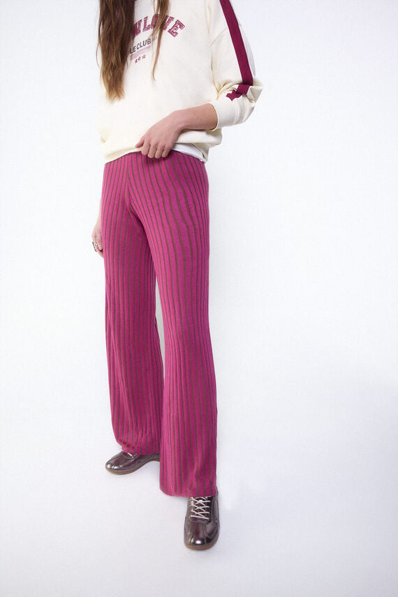 Pantalón de punto canalé
