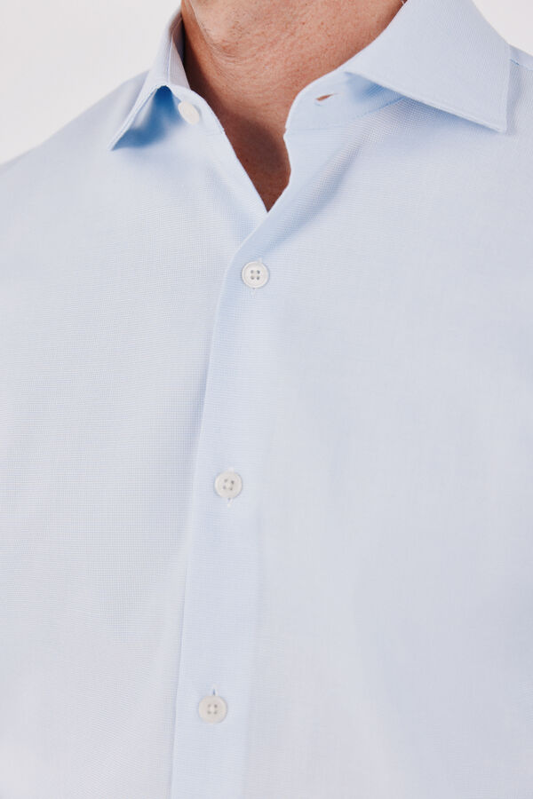 Cortefiel Camisa de vestir otomano slim fit f&aacute;cil de passar a ferro Azul