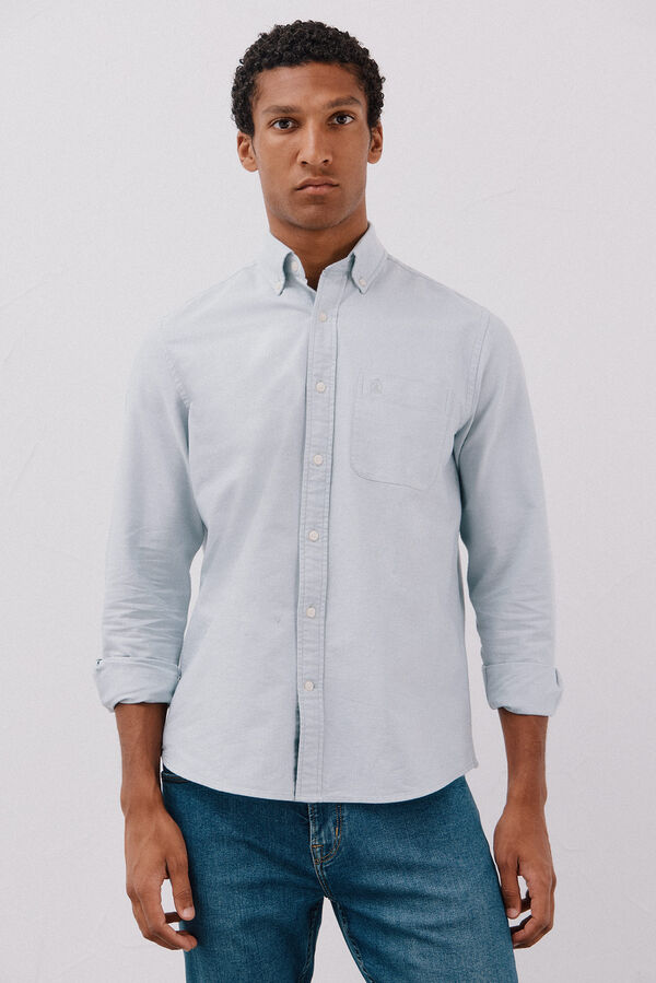 Cortefiel Plain oxford shirt Dark green