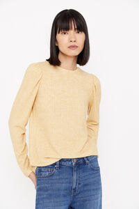 Cortefiel Textured cable-knit top Gold