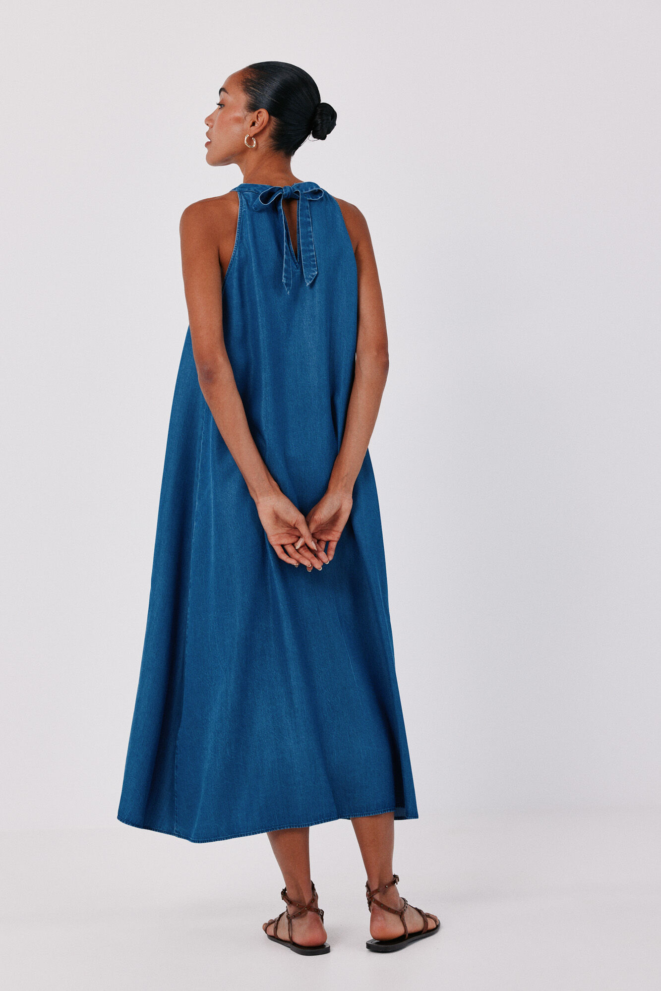 Cortefiel Halterneck denim dress