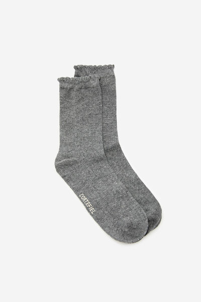 Cortefiel Ribbed long socks Grey