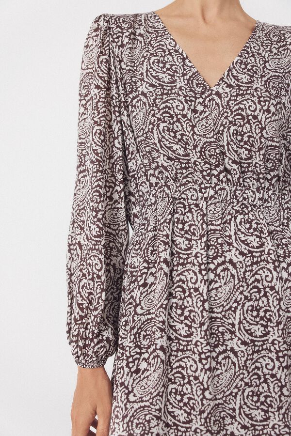 Cortefiel Printed dress Printed brown