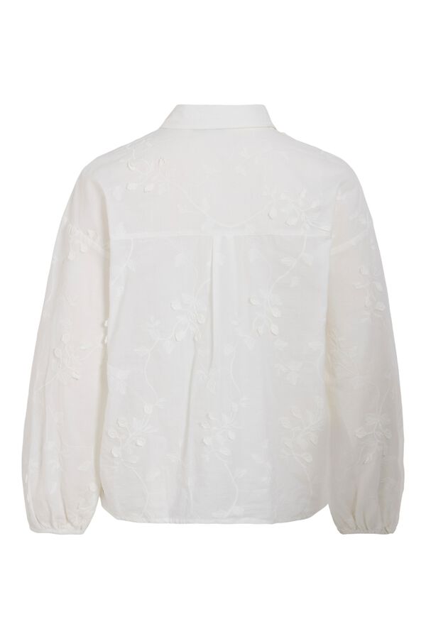 Vila Camisa bordada de manga comprida Branco