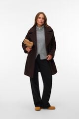 Vero Moda Sobretudo teddy com bot&otilde;es Castanho
