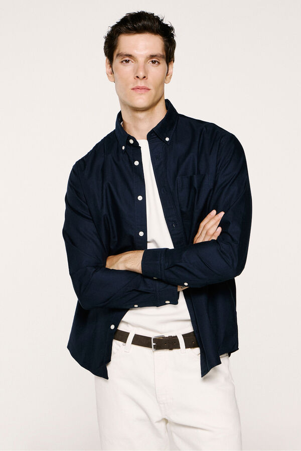 Selected Regular Fit Oxford Shirt  Navy