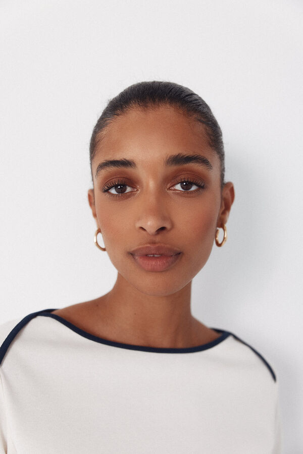 Cortefiel Pendientes de aro irregulares+ Amarillo