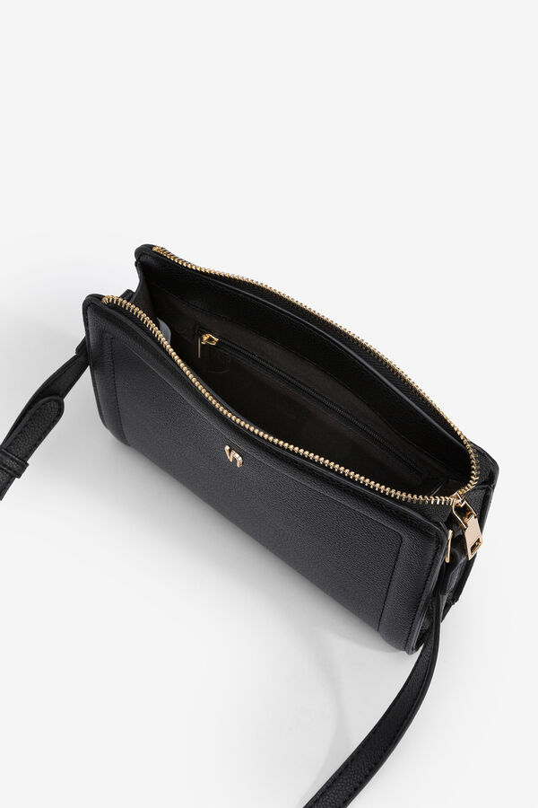 Vilanova Bolsa bandolera efecto cuero metalizado Negro