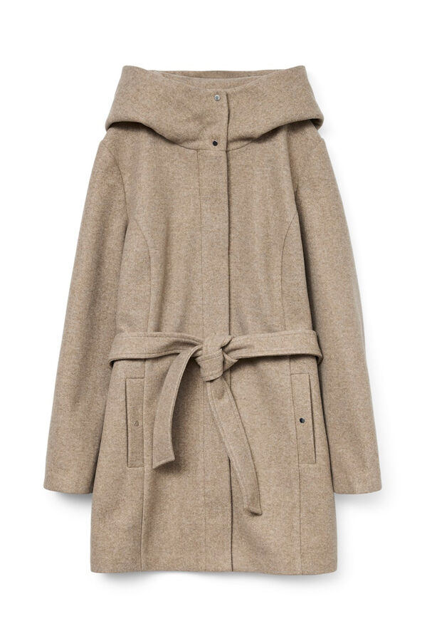 Vero Moda Curve Sobretudo de tecido com capuz Curve Castanho