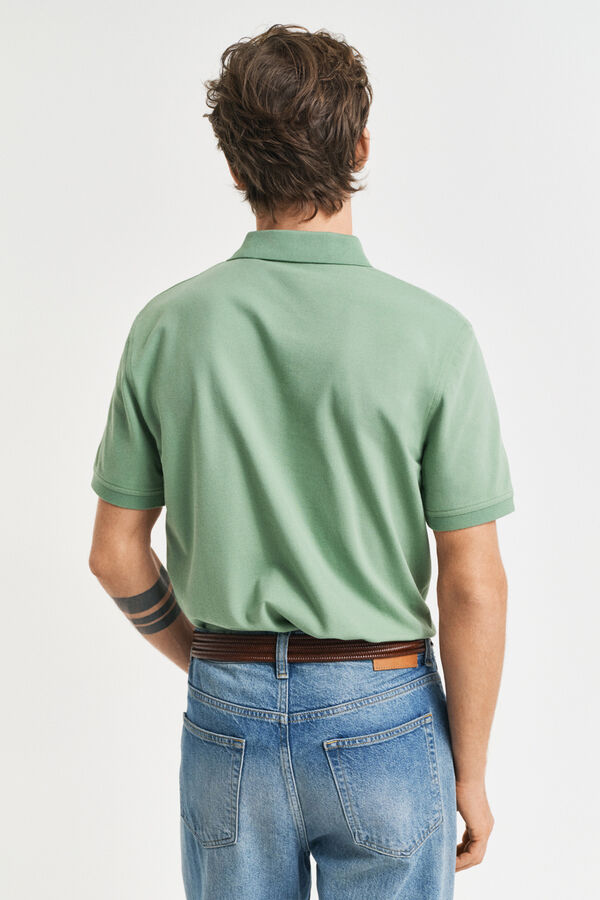 Gant Polo piqué contrastante Verde