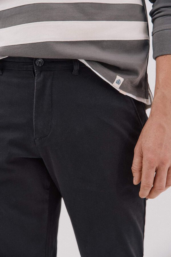 Cortefiel Slim-fit print chinos pants Grey