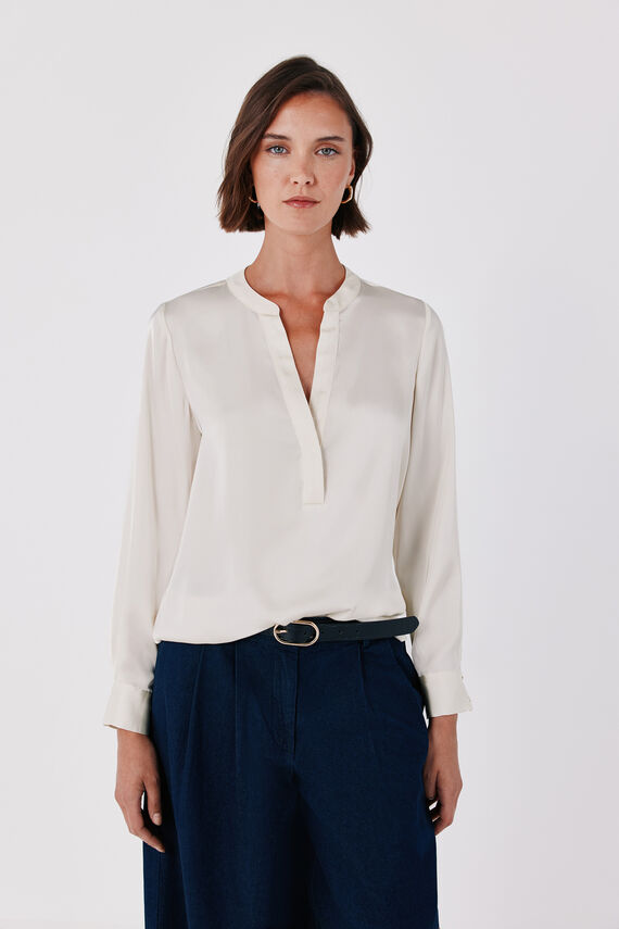 Blusa polera satinada