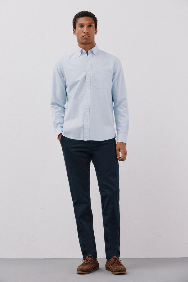 Cortefiel Plain oxford shirt Blue
