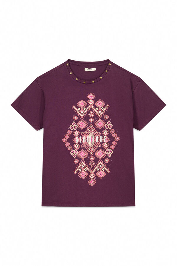 Slowlove Camiseta estampada Granate