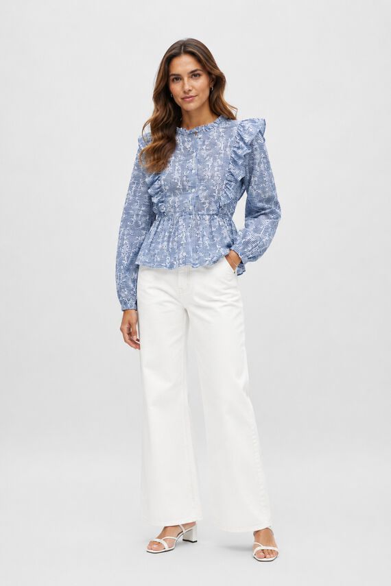 Blusa estampada volantes