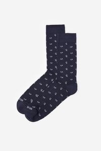 Cortefiel Cashmere motif socks Navy