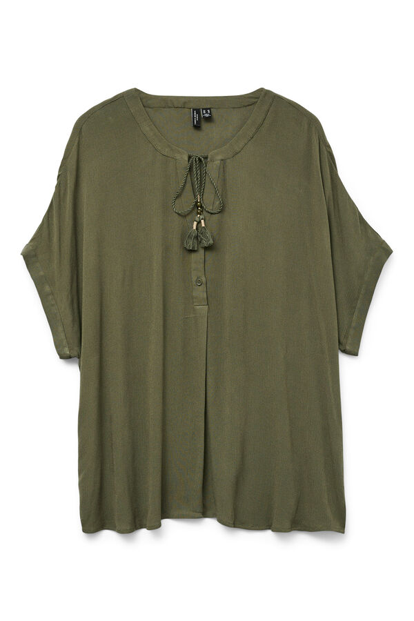 Camisa fluida com laçada tamanho grande Blusas para Mulher