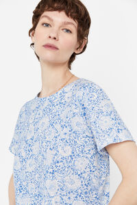 Cortefiel Floral motif print T-shirt Printed blue