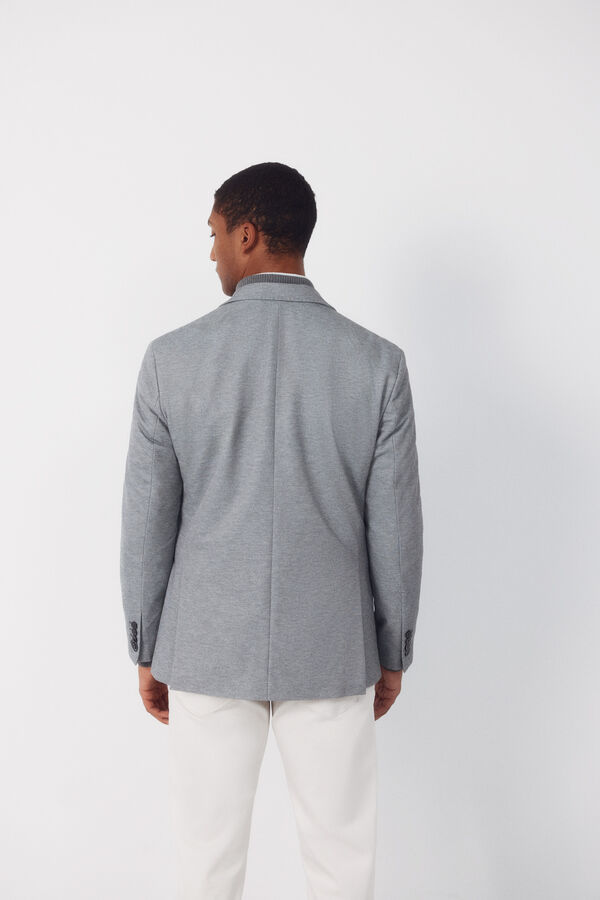 Cortefiel Jersey-knit blazer Grey