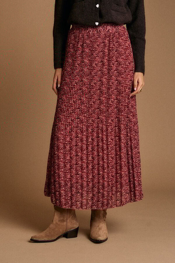 Polín Et Moi Falda plisada Nani Estampado granate