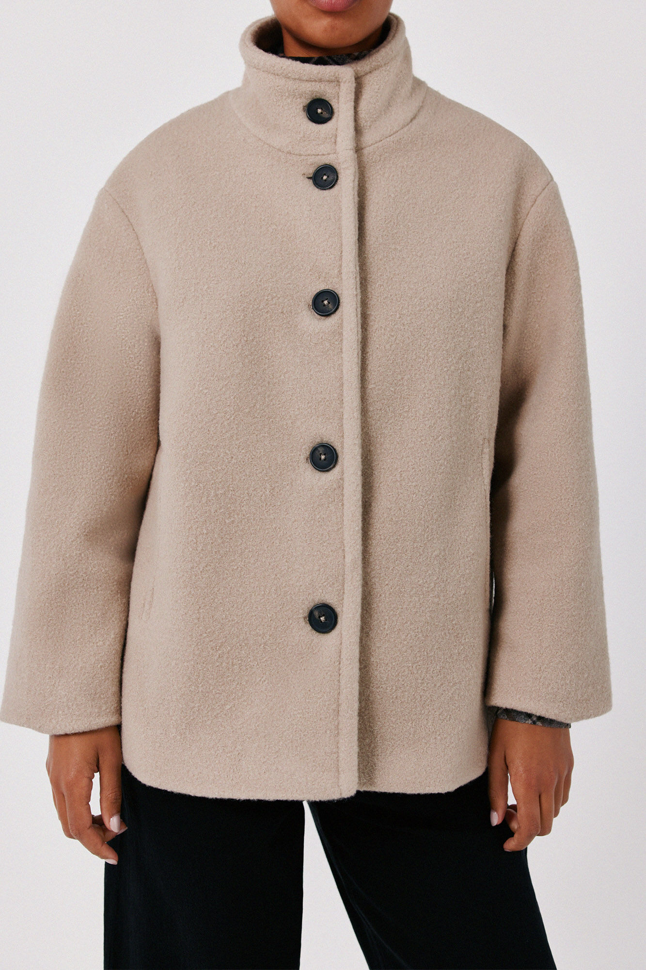 Cortefiel Short funnel neck coat