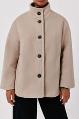 Cortefiel Short funnel neck coat Nude
