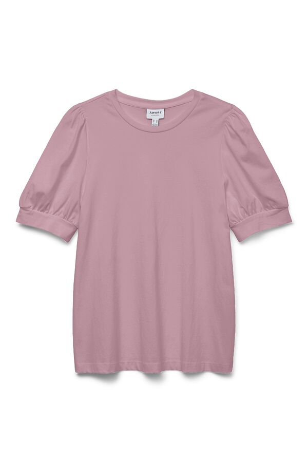 Vero Moda T-shirt de mulher justa de manga curta Roxo