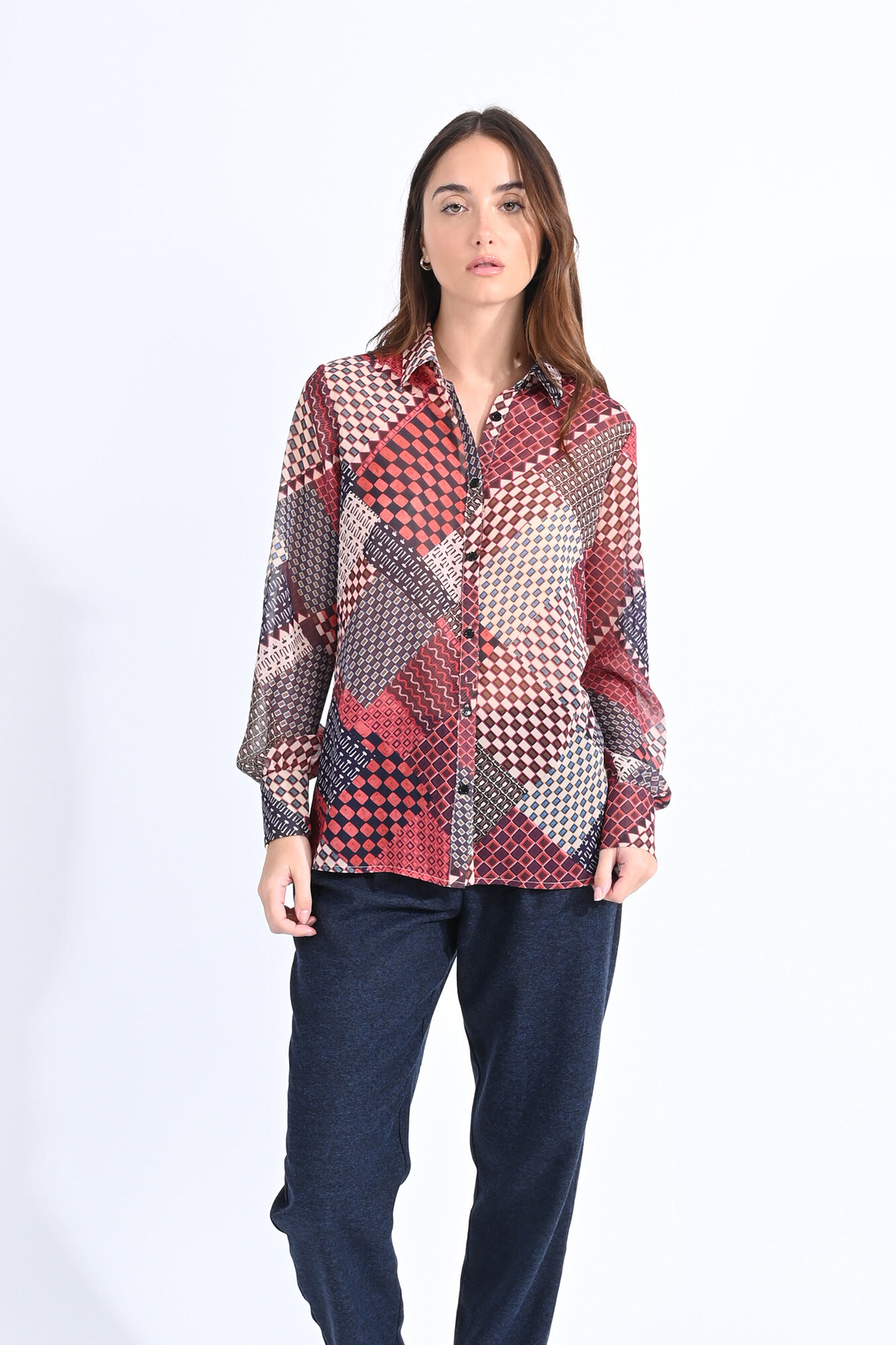 Camisa roja store estampada mujer