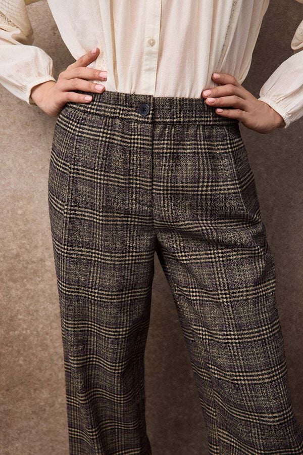 Slowlove Plaid trousers Printed grey