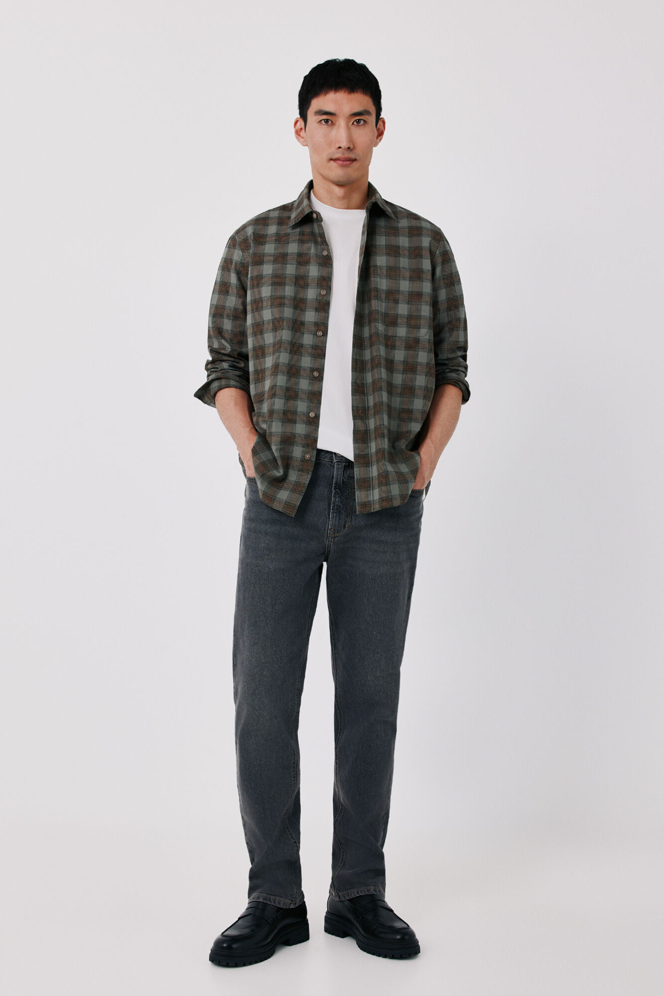Cortefiel Cotton plaid shirt