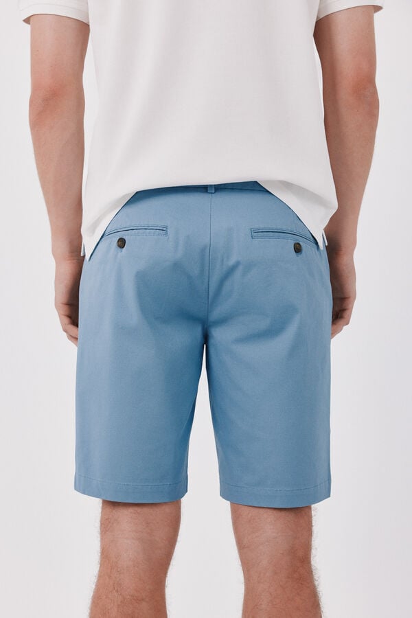 Cortefiel Printed regular Bermuda shorts Blue