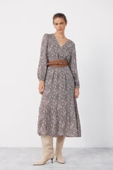 Cortefiel Printed dress Printed brown