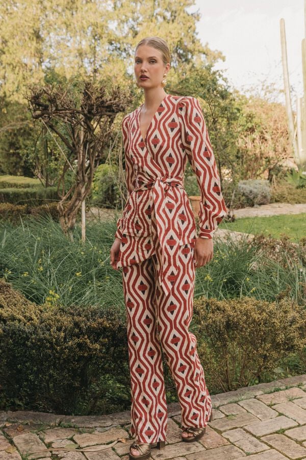 Cherubina Normanda trousers Printed orange