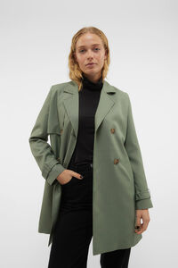 Vero Moda Trench coat feminino midi com laçada