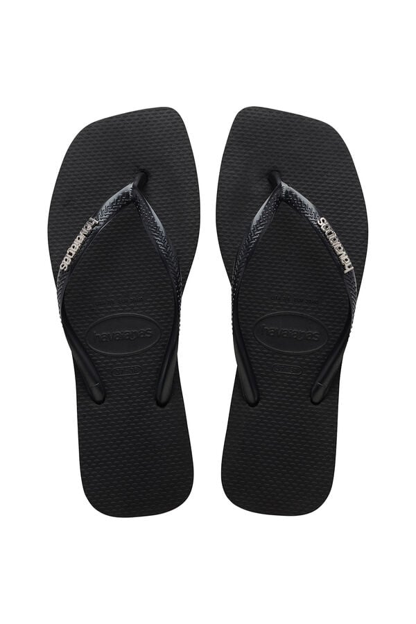 Havaianas Slim Square Logo Metallic Preto