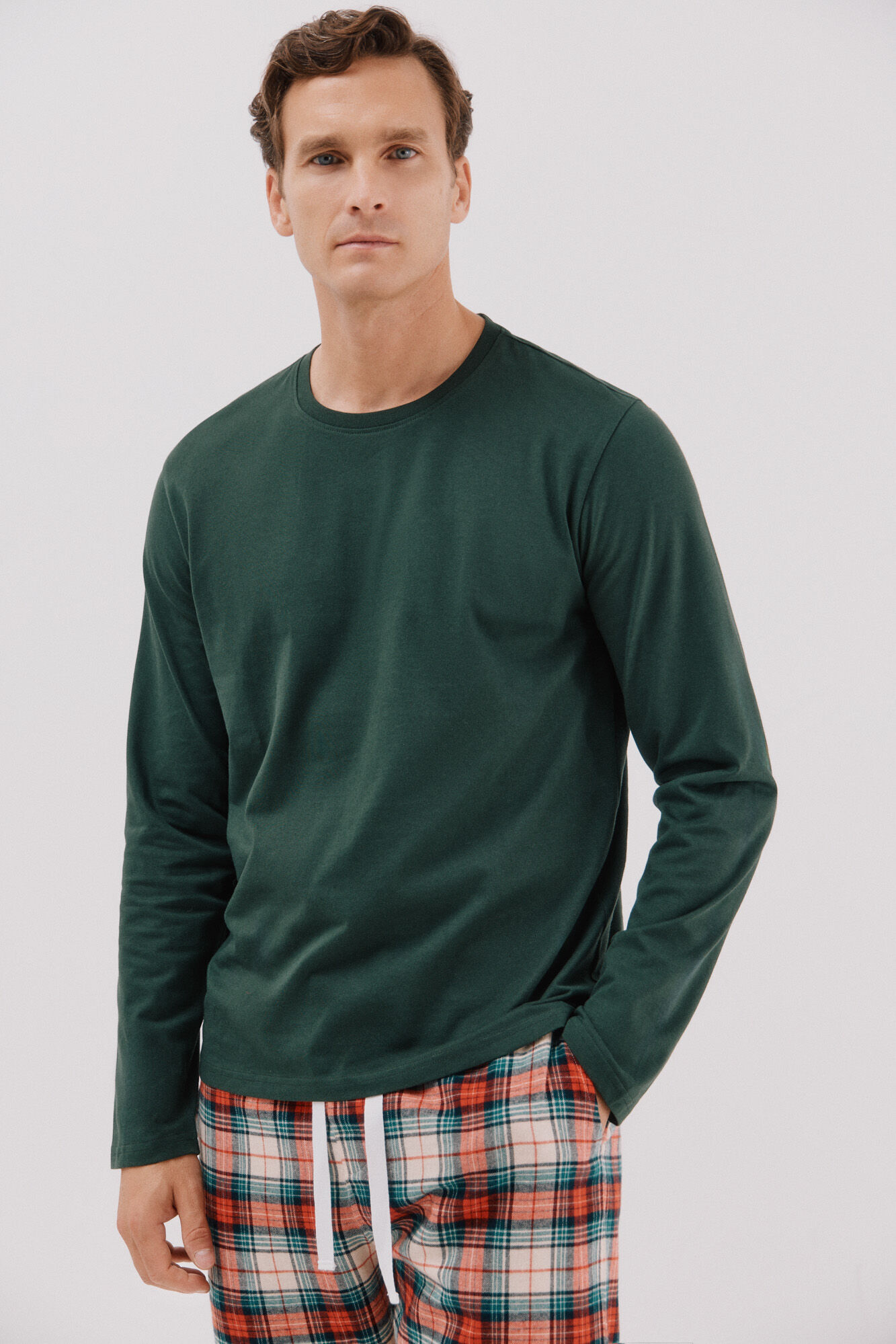 Cortefiel Jersey-knit and cloth pyjama set