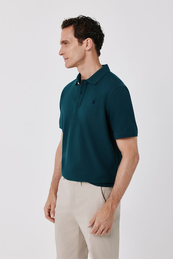 Cortefiel Polo b&aacute;sico piqu&eacute; Verde oscuro