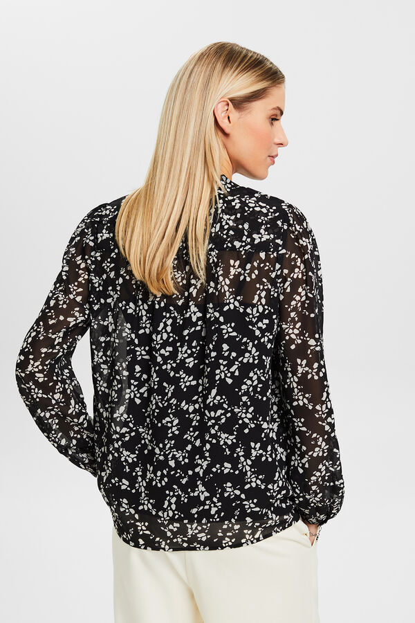 Cortefiel Sustainable floral print blouse Black