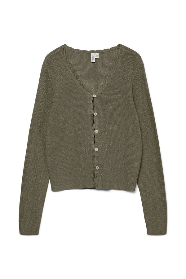 Vero Moda Casaco de malha fino com l&uacute;rex Verde