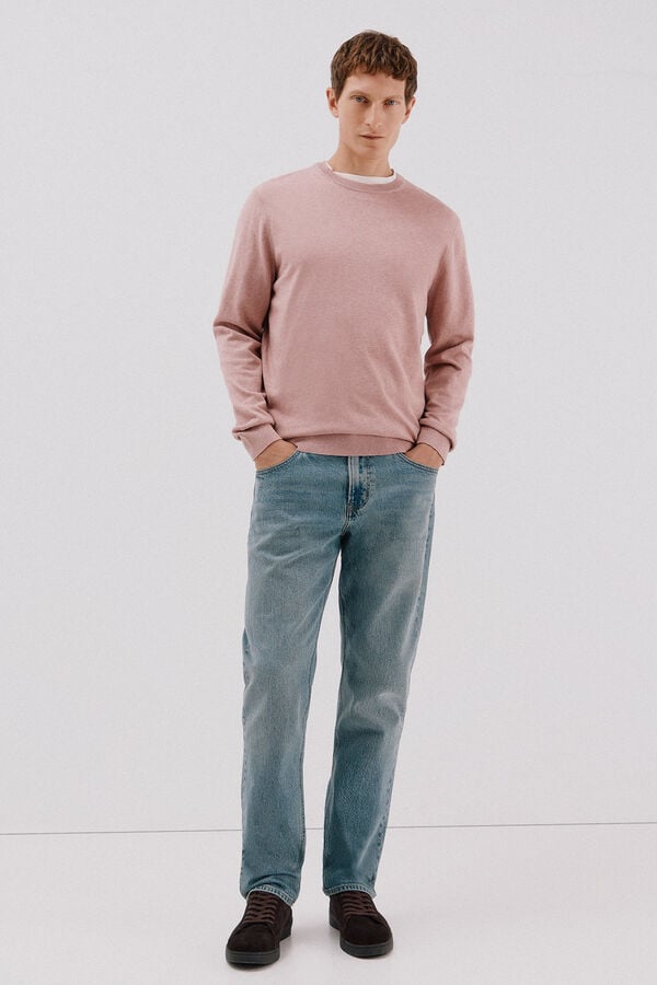 Cortefiel Crew neck cashmere crew neck jersey Pink