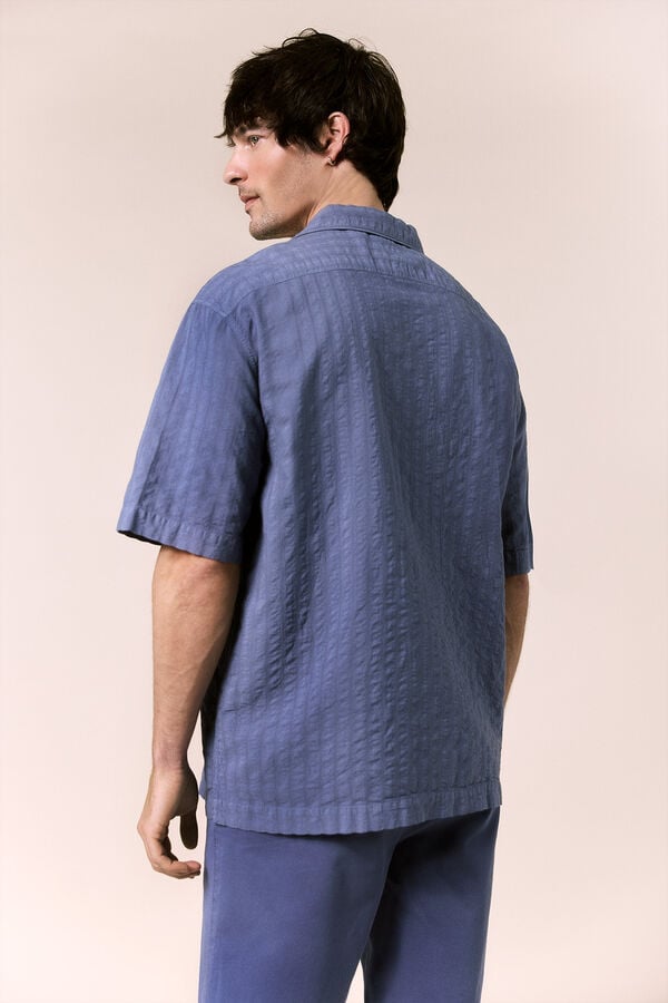 OOTO Plain short sleeve shirt Blue