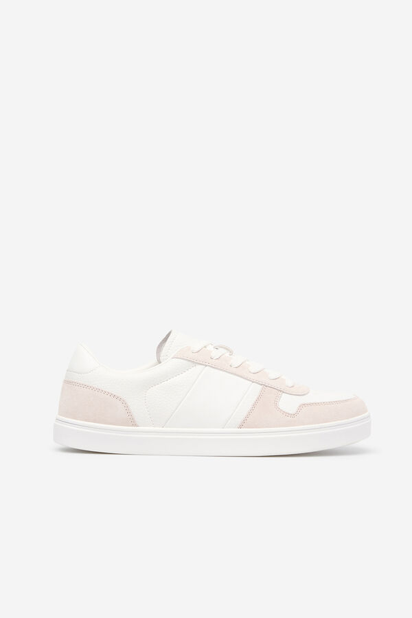 Cortefiel Leather sneaker White