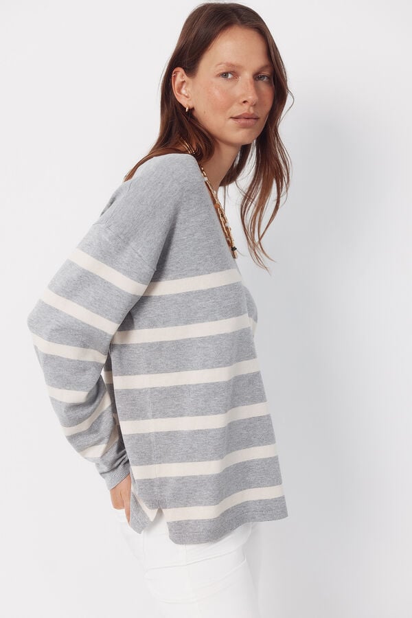 Cortefiel V-neck jumper Grey