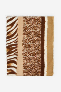 Cortefiel Animal print scarf Dark brown