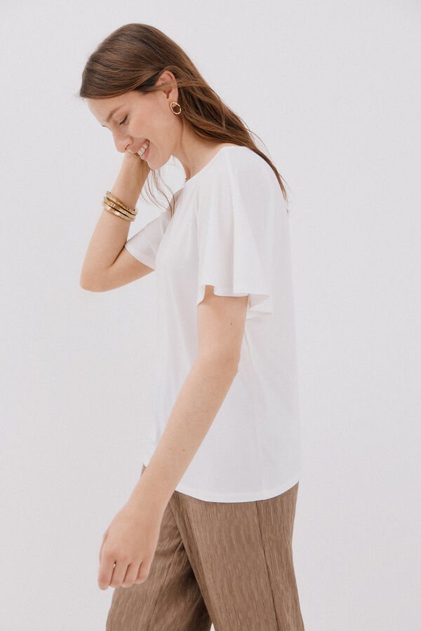 Cortefiel Essential fluid T-shirt Ivory
